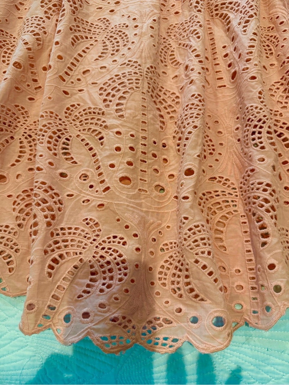 Farm Rio Blush Pink Eyelet Palm Halter Midi Dress NWT Large - Picture 7 of 10